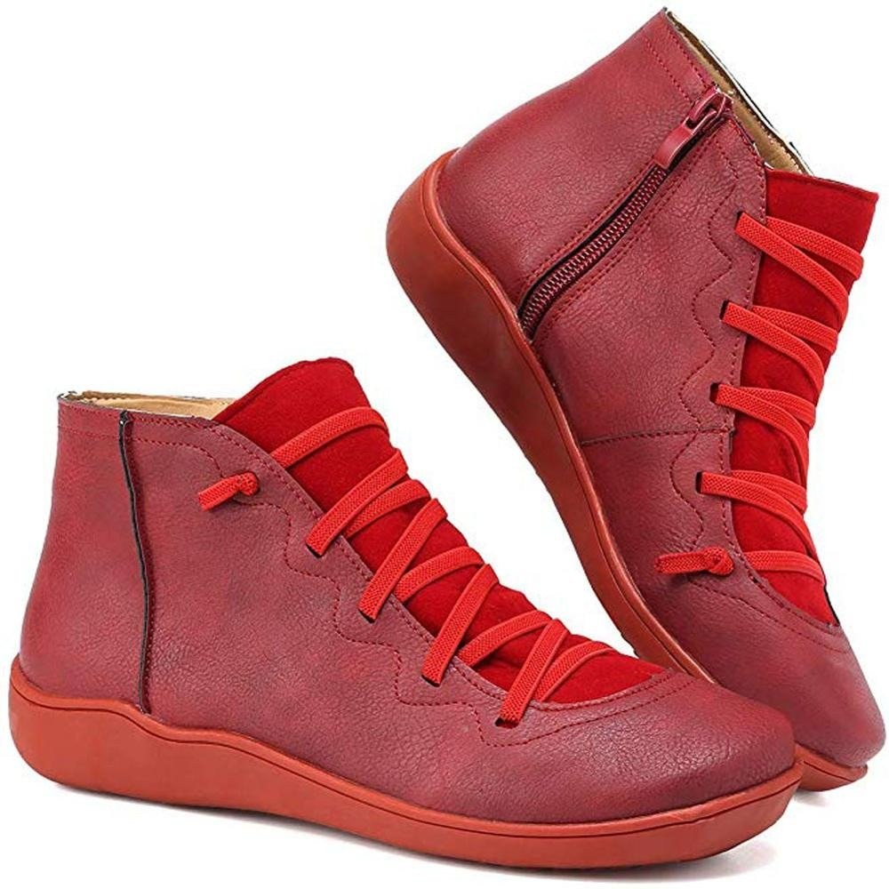 Women's Lace-Up Ankle Boots with Side Zip and Comfort Sole | Penelope