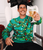 Men's Christmas Jumper with Garland & Baubles | Hamish