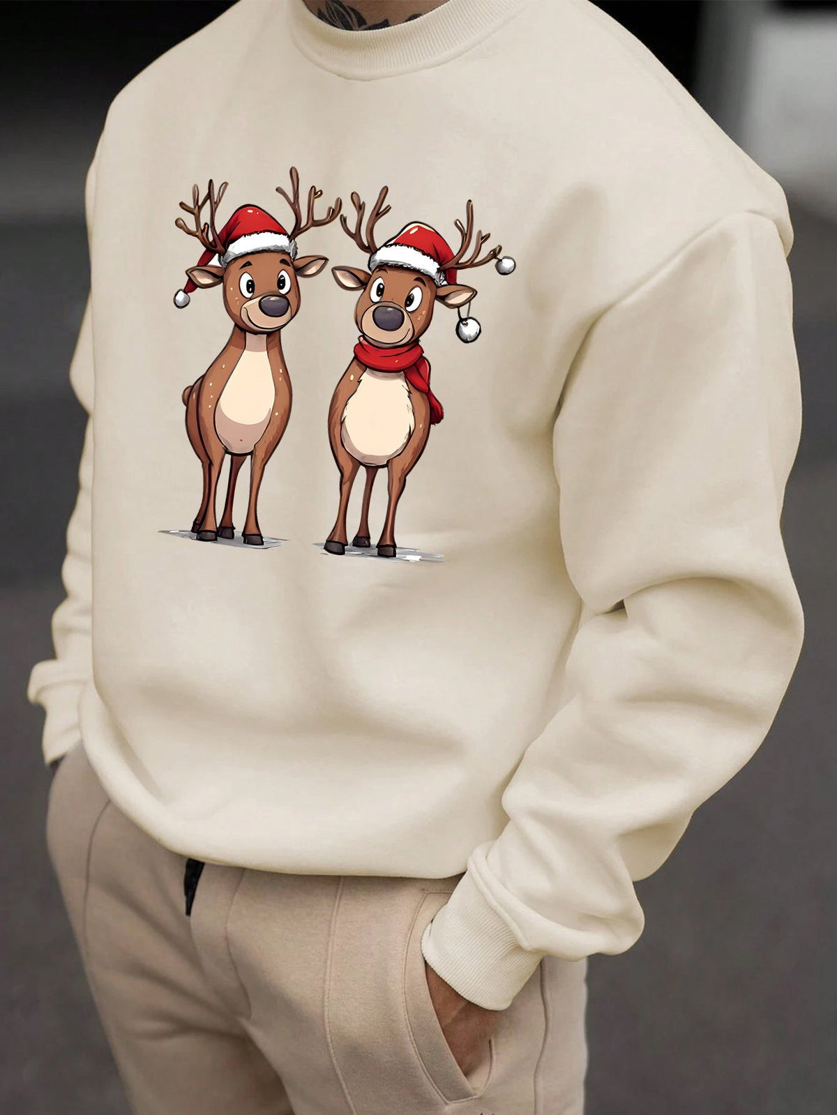 Men's Reindeer Print Christmas Jumper | Thomas