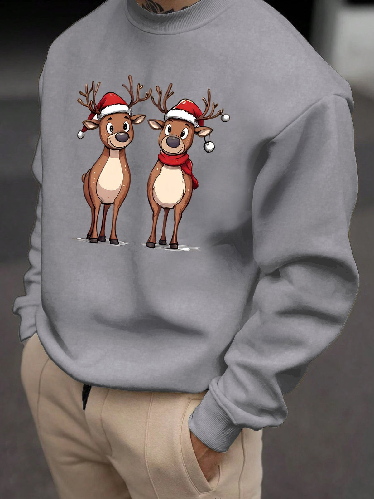 Men's Reindeer Print Christmas Jumper | Thomas