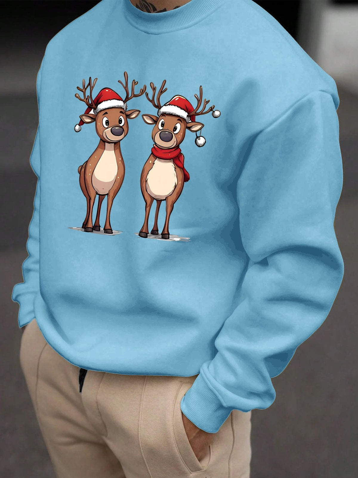 Men's Reindeer Print Christmas Jumper | Thomas