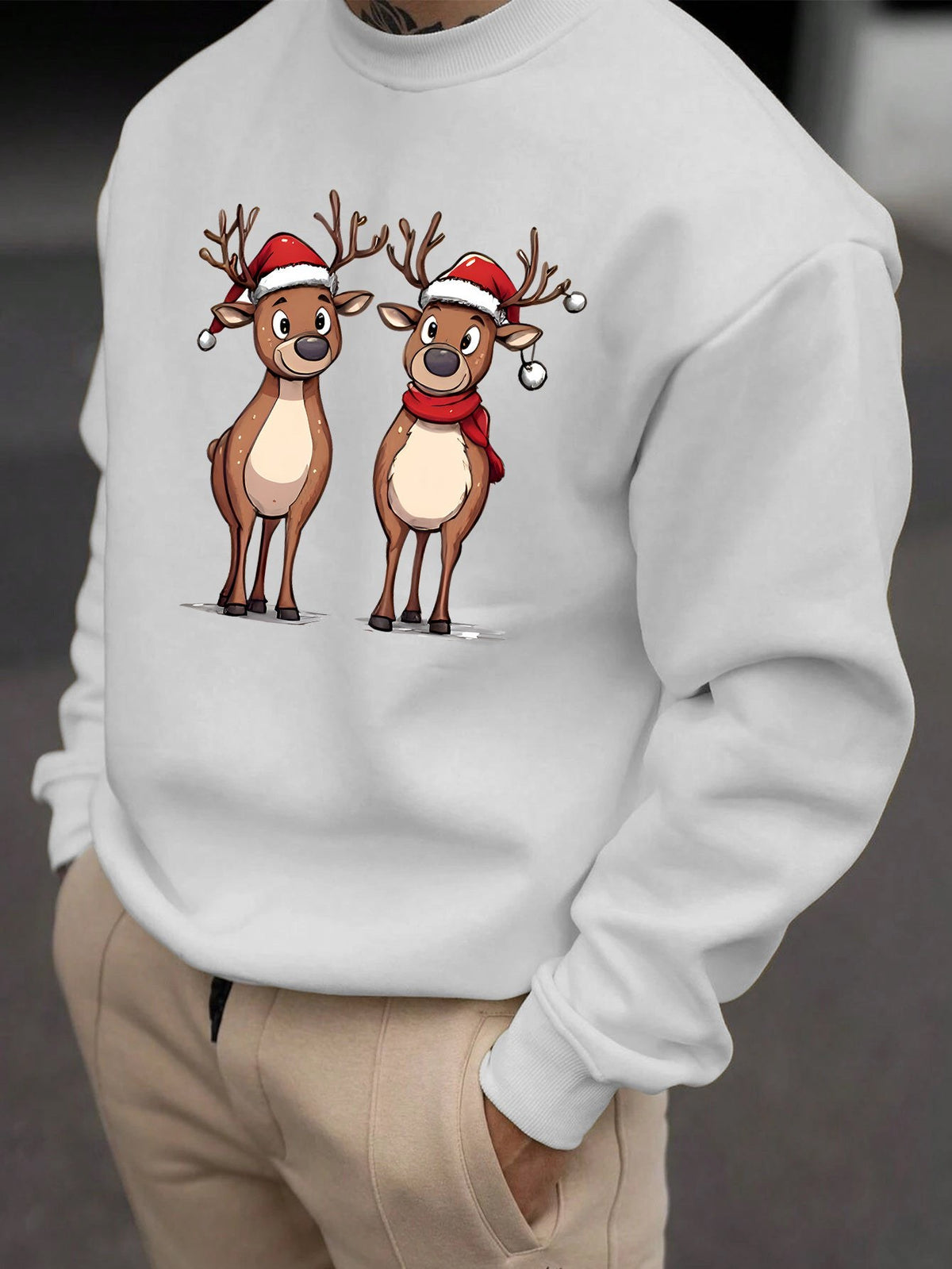 Men's Reindeer Print Christmas Jumper | Thomas