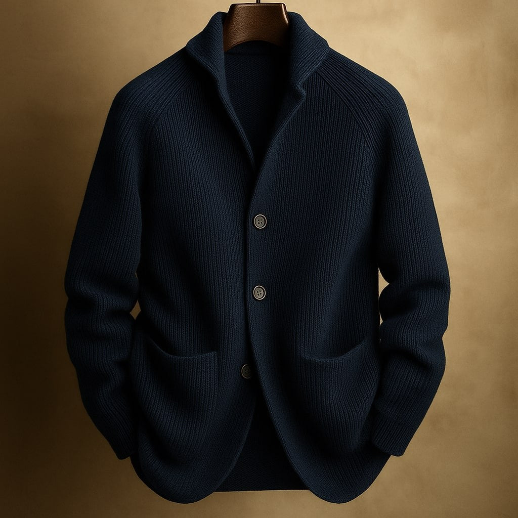Men's Ribbed Knit Shawl Collar Cardigan | Miles