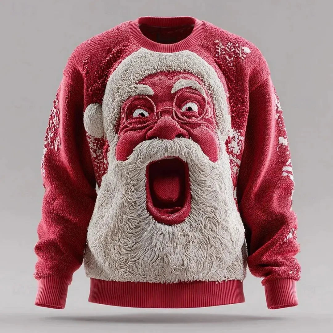 Men's Novelty 3D Face Christmas Jumper | Parker