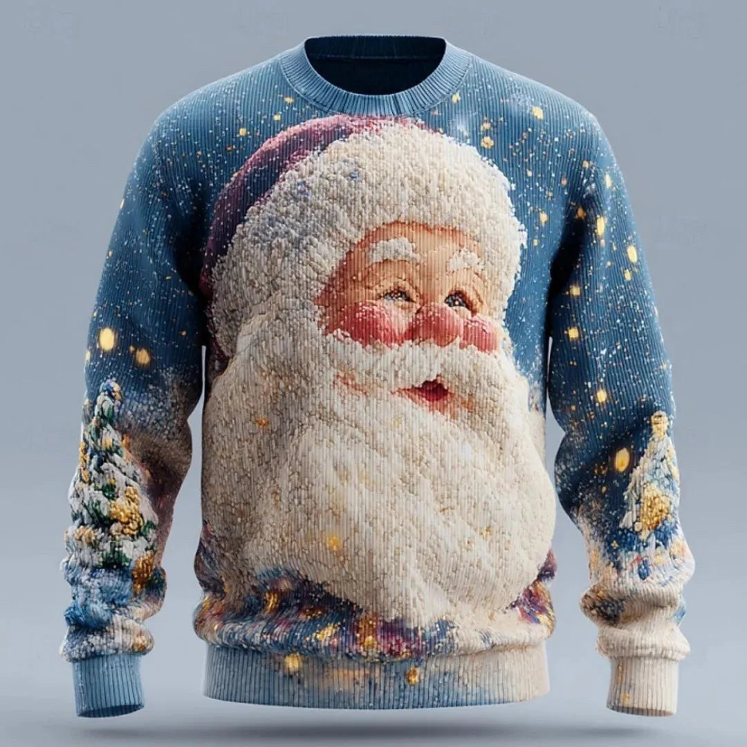 Men's Novelty 3D Face Christmas Jumper | Parker