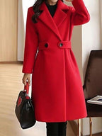 Women's Belted Long Overcoat with Notch Lapel | Grace