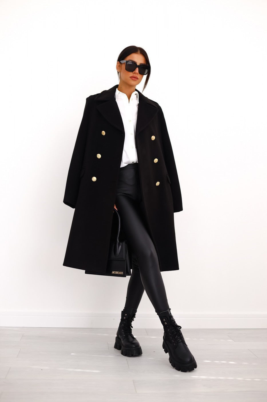 Women's Double-Breasted Long Overcoat | Delilah