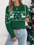 Women's Cable Knit Fair Isle Reindeer Christmas Jumper | Aubrey