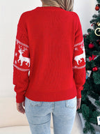 Women's Cable Knit Fair Isle Reindeer Christmas Jumper | Aubrey