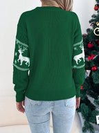 Women's Cable Knit Fair Isle Reindeer Christmas Jumper | Aubrey