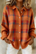Women's Checked Knit Cardigan | Matilda