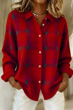 Women's Checked Knit Cardigan | Matilda