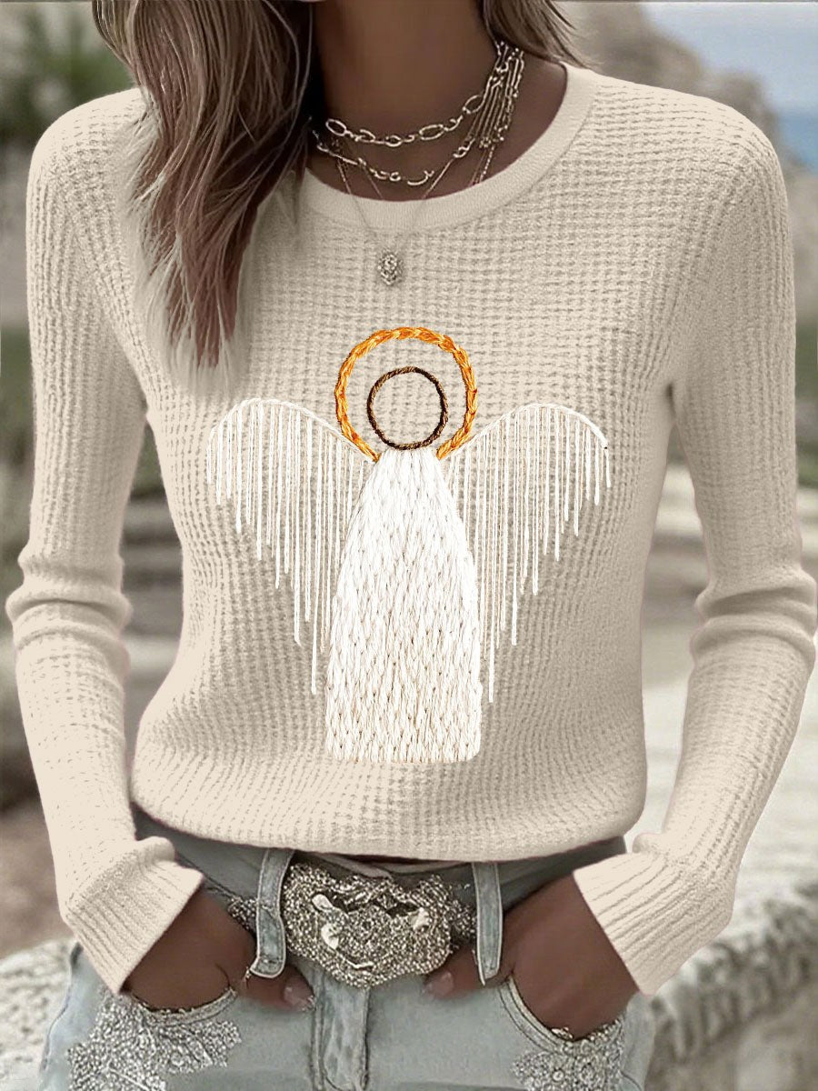 Women's Christmas Jumper with Embroidered Angel | Millie