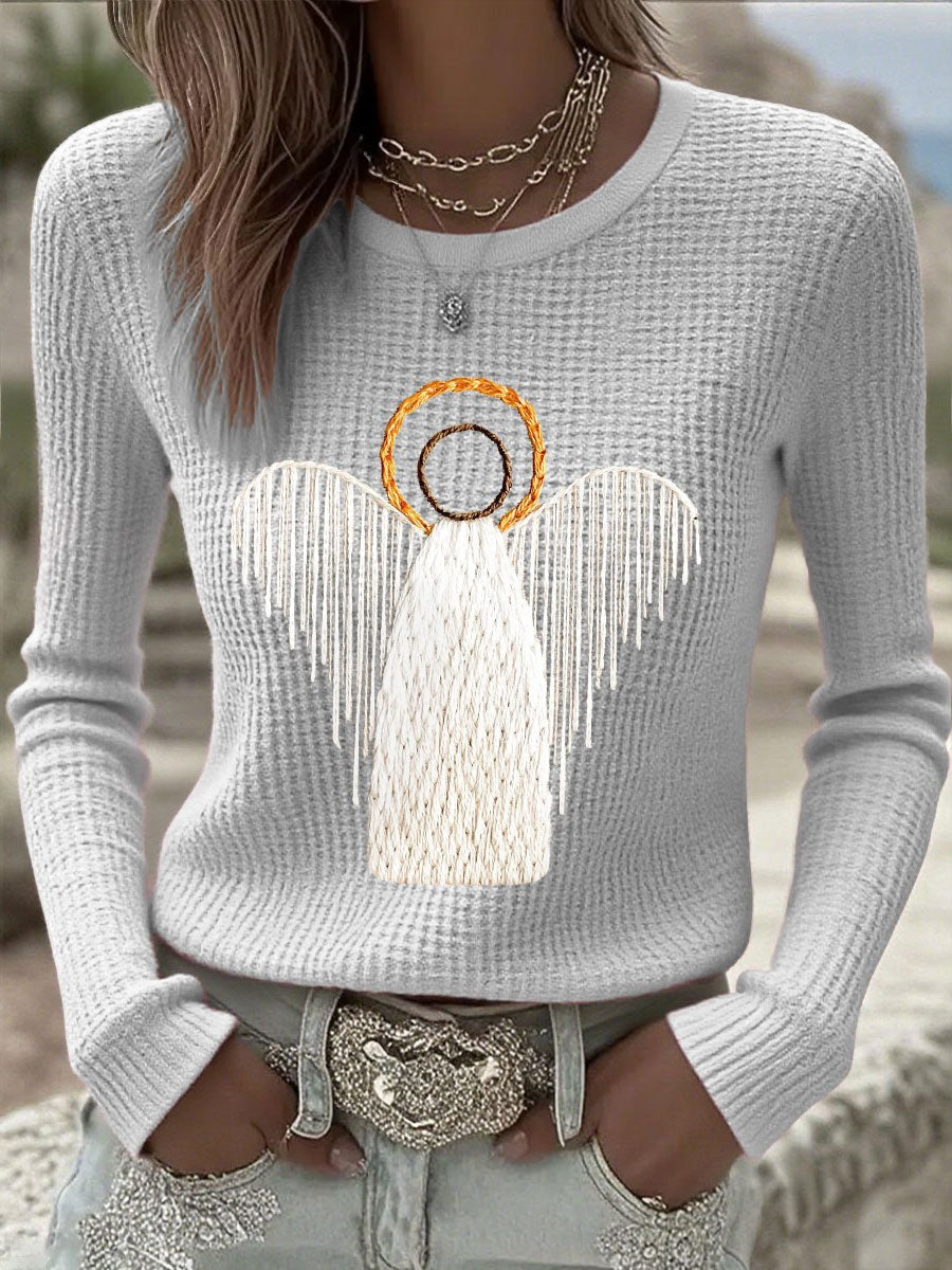 Women's Christmas Jumper with Embroidered Angel | Millie
