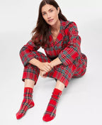 Women's Christmas Pyjamas Red Tartan Flannel Set | Millie