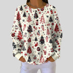 Women's Christmas Waffle Knit Jumper with Button Neck | Nicole