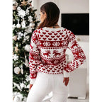 Women's Fair Isle Reindeer Christmas Jumper Crew Neck | Thea