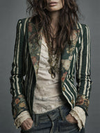 Women's Floral Print Striped Blazer | Stella