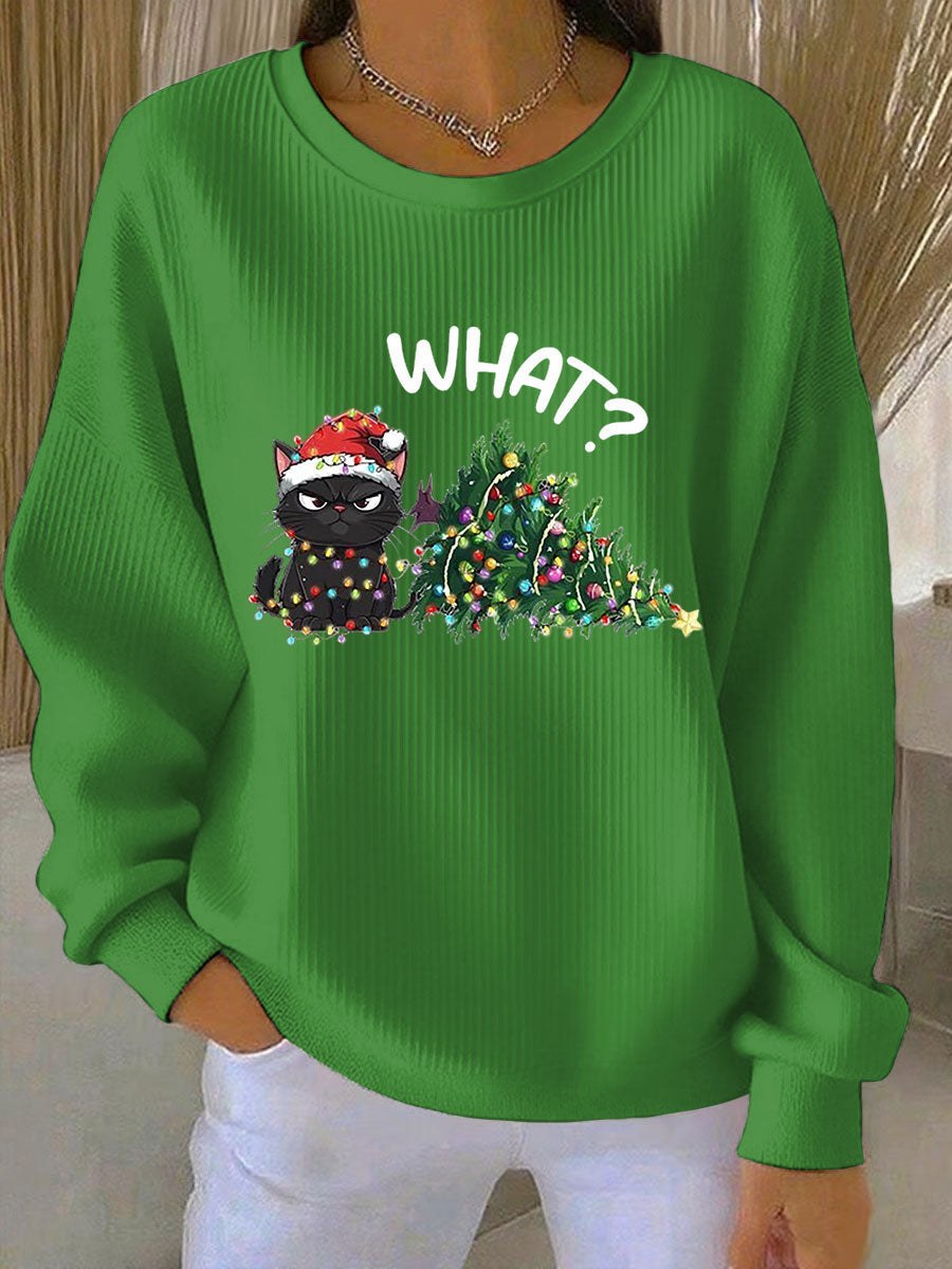 Women's Funny Cat Christmas Jumper | Luna