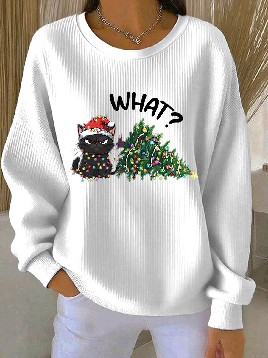 Women's Funny Cat Christmas Jumper | Luna