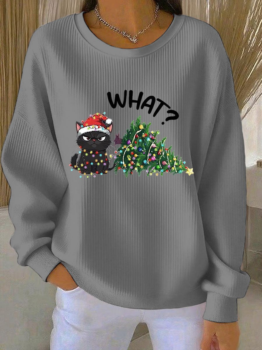 Women's Funny Cat Christmas Jumper | Luna