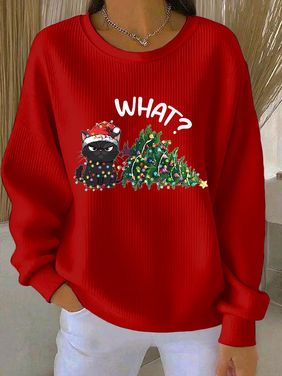 Women's Funny Cat Christmas Jumper | Luna
