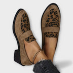 Women's Leopard Print Heeled Loafers | Sadie