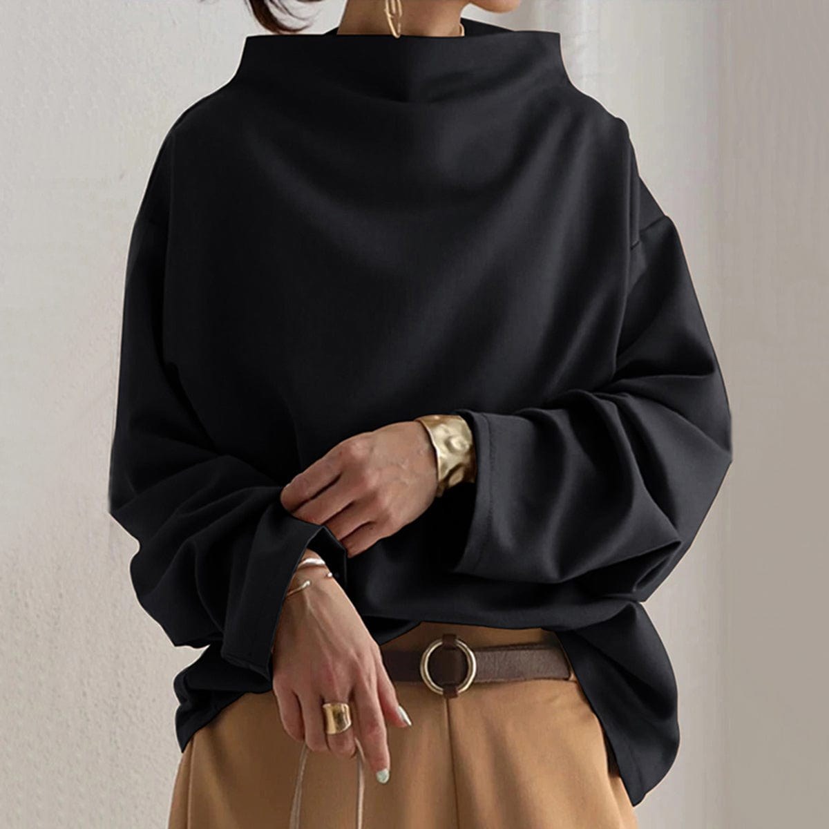 Women's Oversized Funnel Neck Jumper | Josie
