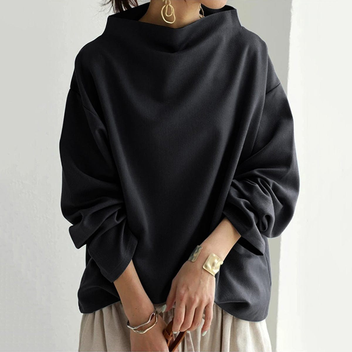 Women's Oversized Funnel Neck Jumper | Josie