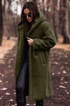 Women's Oversized Long Teddy Coat with Hood | Vanessa