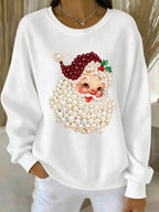 Women's Pearl Santa Print Christmas Jumper | Freya