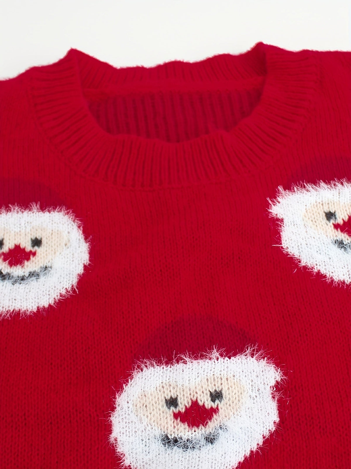 Women's Red Santa Print Christmas Jumper - Oversized Knit | Naomi