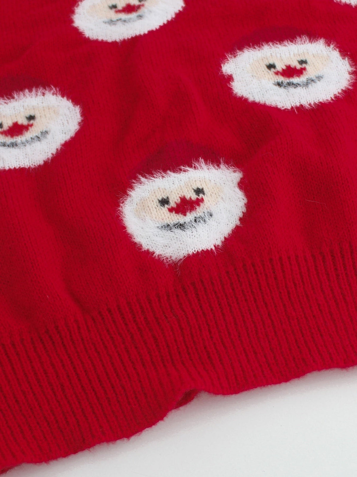 Women's Red Santa Print Christmas Jumper - Oversized Knit | Naomi