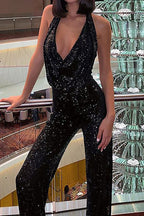 Women's Sequin Christmas Party Outfit Jumpsuit | Nora