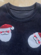 Women's Sequin Santa Christmas Jumper - Oversized Corduroy Knit | Willow