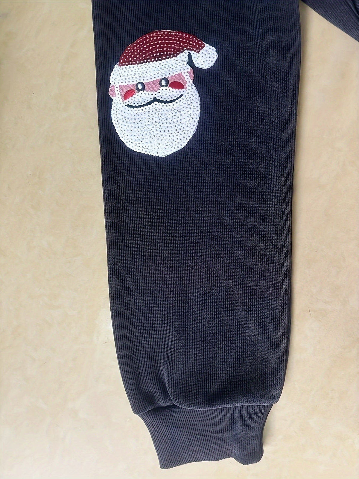 Women's Sequin Santa Christmas Jumper - Oversized Corduroy Knit | Willow