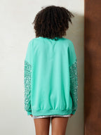 Women's Sequin Santa Christmas Jumper - Oversized Knit | Zoey