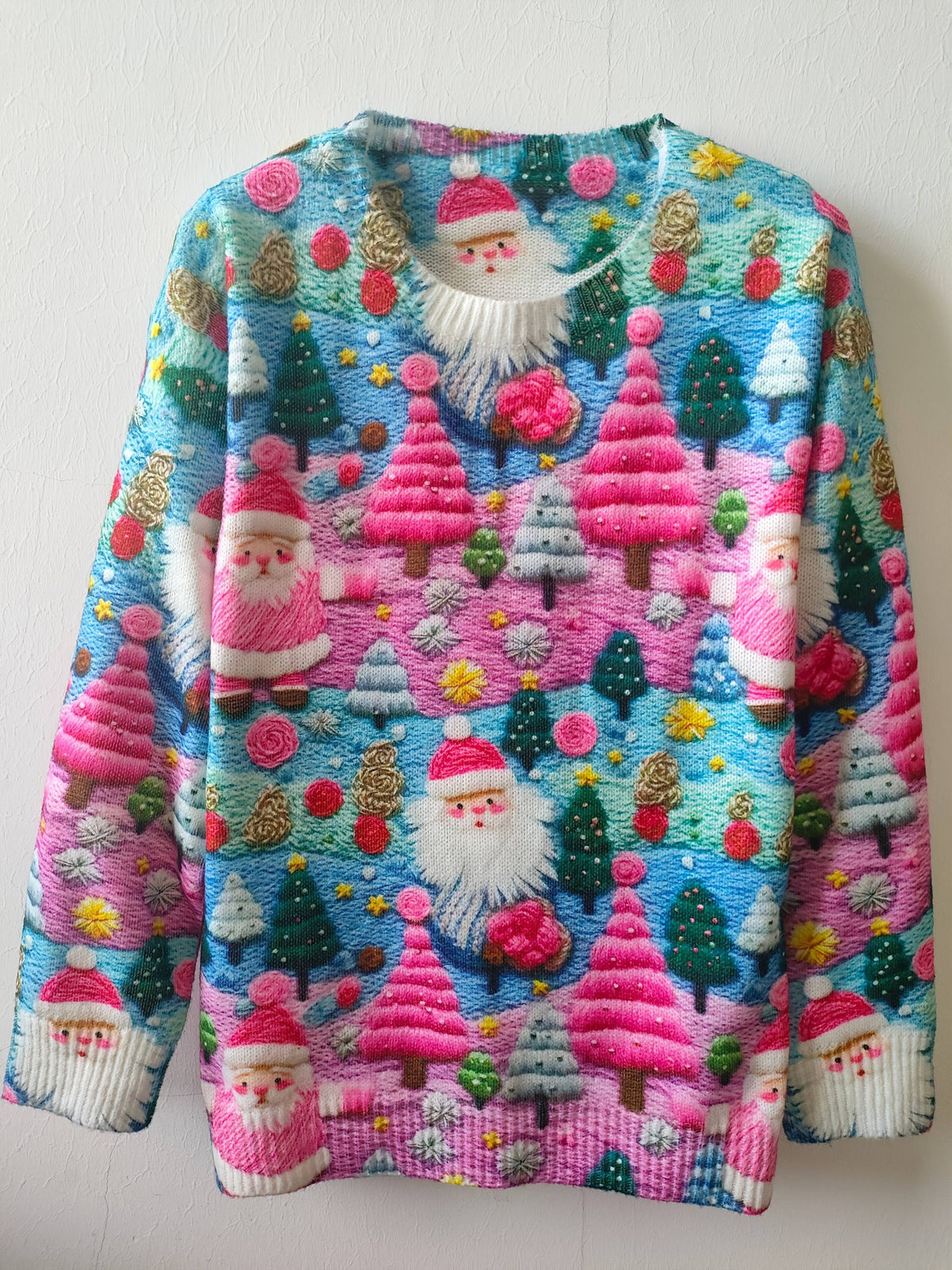Women's Tacky Christmas Santa Embroidered Oversized Knit Jumper | Ramona