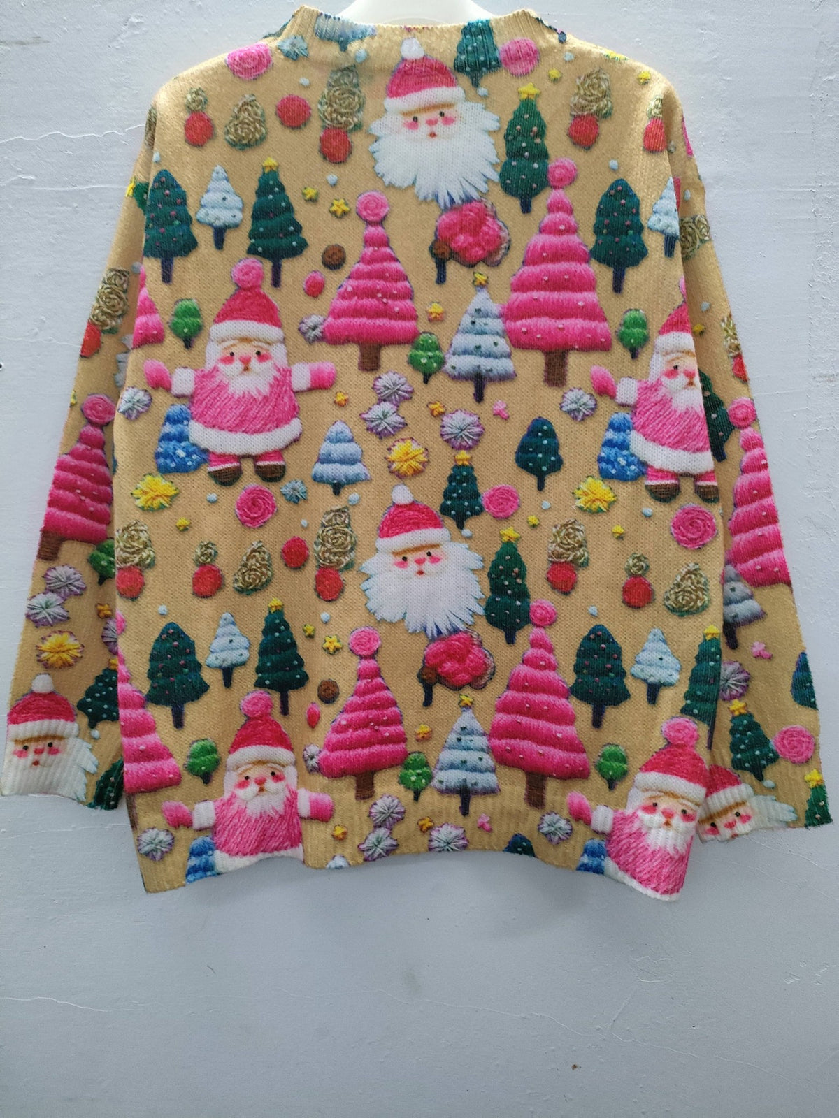 Women's Tacky Christmas Santa Embroidered Oversized Knit Jumper | Ramona